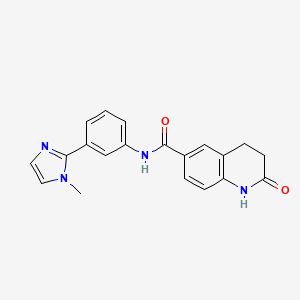 molecular formula C20H18N4O2 B7325256 N-[3-(1-methylimidazol-2-yl)phenyl]-2-oxo-3,4-dihydro-1H-quinoline-6-carboxamide 
