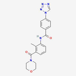 molecular formula C20H20N6O3 B7325333 N-[2-methyl-3-(morpholine-4-carbonyl)phenyl]-4-(tetrazol-1-yl)benzamide 