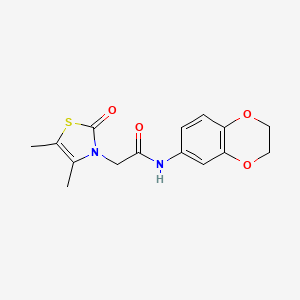 molecular formula C15H16N2O4S B7325514 N-(2,3-dihydro-1,4-benzodioxin-6-yl)-2-(4,5-dimethyl-2-oxo-1,3-thiazol-3-yl)acetamide 
