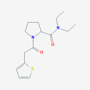 molecular formula C15H22N2O2S B7325530 N,N-diethyl-1-(2-thiophen-2-ylacetyl)pyrrolidine-2-carboxamide 