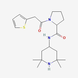 molecular formula C20H31N3O2S B7325537 N-(2,2,6,6-tetramethylpiperidin-4-yl)-1-(2-thiophen-2-ylacetyl)pyrrolidine-2-carboxamide 