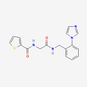 molecular formula C17H16N4O2S B7325776 N-[2-[(2-imidazol-1-ylphenyl)methylamino]-2-oxoethyl]thiophene-2-carboxamide 