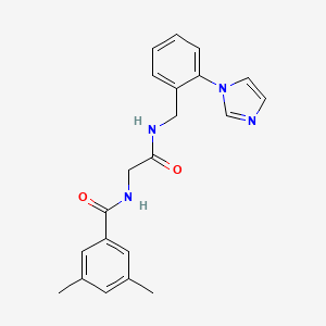 molecular formula C21H22N4O2 B7325791 N-[2-[(2-imidazol-1-ylphenyl)methylamino]-2-oxoethyl]-3,5-dimethylbenzamide 