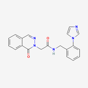 molecular formula C20H17N5O2 B7325823 N-[(2-imidazol-1-ylphenyl)methyl]-2-(1-oxophthalazin-2-yl)acetamide 