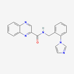 molecular formula C19H15N5O B7325829 N-[(2-imidazol-1-ylphenyl)methyl]quinoxaline-2-carboxamide 