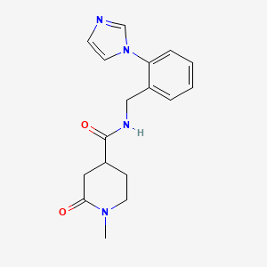 molecular formula C17H20N4O2 B7325833 N-[(2-imidazol-1-ylphenyl)methyl]-1-methyl-2-oxopiperidine-4-carboxamide 