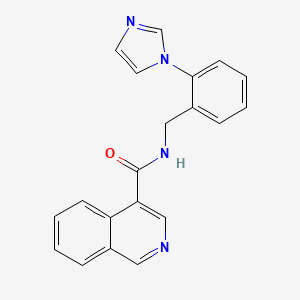 molecular formula C20H16N4O B7325881 N-[(2-imidazol-1-ylphenyl)methyl]isoquinoline-4-carboxamide 