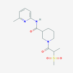 molecular formula C16H23N3O4S B7325929 N-(6-methylpyridin-2-yl)-1-(2-methylsulfonylpropanoyl)piperidine-3-carboxamide 