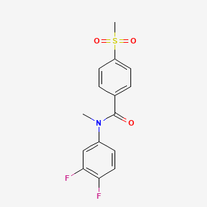 molecular formula C15H13F2NO3S B7325945 N-(3,4-difluorophenyl)-N-methyl-4-methylsulfonylbenzamide 