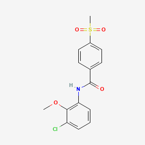molecular formula C15H14ClNO4S B7325965 N-(3-chloro-2-methoxyphenyl)-4-methylsulfonylbenzamide 