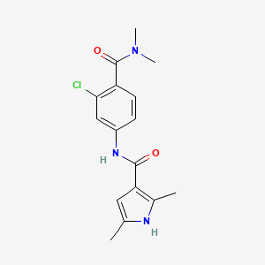 molecular formula C16H18ClN3O2 B7325994 N-[3-chloro-4-(dimethylcarbamoyl)phenyl]-2,5-dimethyl-1H-pyrrole-3-carboxamide 