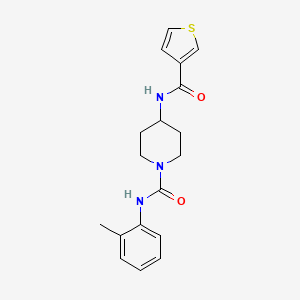 molecular formula C18H21N3O2S B7326025 N-(2-methylphenyl)-4-(thiophene-3-carbonylamino)piperidine-1-carboxamide 