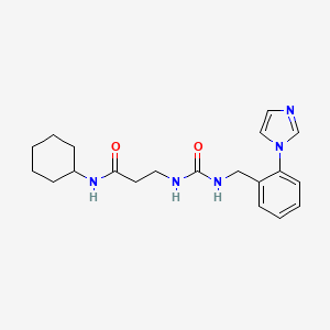 molecular formula C20H27N5O2 B7326064 N-cyclohexyl-3-[(2-imidazol-1-ylphenyl)methylcarbamoylamino]propanamide 