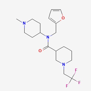 molecular formula C19H28F3N3O2 B7326118 N-(furan-2-ylmethyl)-N-(1-methylpiperidin-4-yl)-1-(2,2,2-trifluoroethyl)piperidine-3-carboxamide 