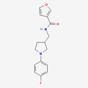 molecular formula C16H17FN2O2 B7326139 N-[[1-(4-fluorophenyl)pyrrolidin-3-yl]methyl]furan-3-carboxamide 