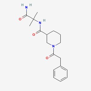 molecular formula C18H25N3O3 B7326152 N-(1-amino-2-methyl-1-oxopropan-2-yl)-1-(2-phenylacetyl)piperidine-3-carboxamide 