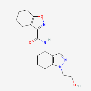 molecular formula C17H22N4O3 B7326269 N-[1-(2-hydroxyethyl)-4,5,6,7-tetrahydroindazol-4-yl]-4,5,6,7-tetrahydro-1,2-benzoxazole-3-carboxamide 