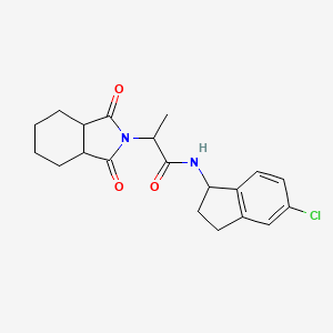 molecular formula C20H23ClN2O3 B7326354 N-(5-chloro-2,3-dihydro-1H-inden-1-yl)-2-(1,3-dioxo-3a,4,5,6,7,7a-hexahydroisoindol-2-yl)propanamide 