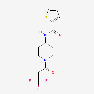 molecular formula C13H15F3N2O2S B7326357 N-[1-(3,3,3-trifluoropropanoyl)piperidin-4-yl]thiophene-2-carboxamide 