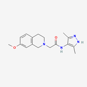 molecular formula C17H22N4O2 B7326464 N-(3,5-dimethyl-1H-pyrazol-4-yl)-2-(7-methoxy-3,4-dihydro-1H-isoquinolin-2-yl)acetamide 