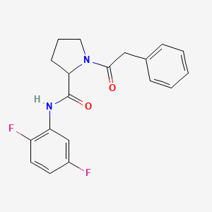 molecular formula C19H18F2N2O2 B7326481 N-(2,5-difluorophenyl)-1-(2-phenylacetyl)pyrrolidine-2-carboxamide 