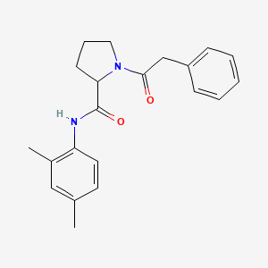 molecular formula C21H24N2O2 B7326482 N-(2,4-dimethylphenyl)-1-(2-phenylacetyl)pyrrolidine-2-carboxamide 
