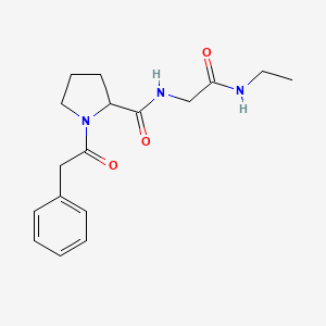 molecular formula C17H23N3O3 B7326486 N-[2-(ethylamino)-2-oxoethyl]-1-(2-phenylacetyl)pyrrolidine-2-carboxamide 