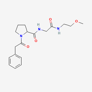 molecular formula C18H25N3O4 B7326501 N-[2-(2-methoxyethylamino)-2-oxoethyl]-1-(2-phenylacetyl)pyrrolidine-2-carboxamide 