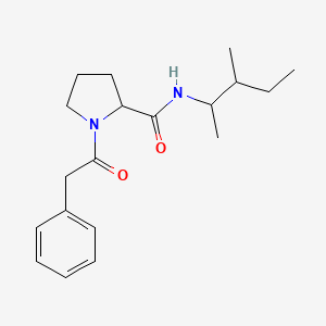molecular formula C19H28N2O2 B7326549 N-(3-methylpentan-2-yl)-1-(2-phenylacetyl)pyrrolidine-2-carboxamide 