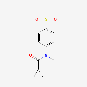 molecular formula C12H15NO3S B7326583 N-methyl-N-(4-methylsulfonylphenyl)cyclopropanecarboxamide 