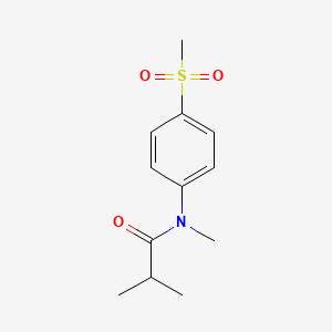 molecular formula C12H17NO3S B7326586 N,2-dimethyl-N-(4-methylsulfonylphenyl)propanamide 