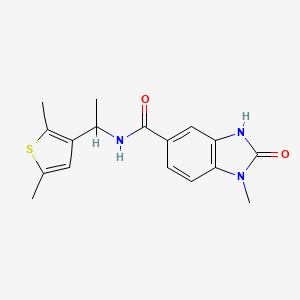 molecular formula C17H19N3O2S B7326665 N-[1-(2,5-dimethylthiophen-3-yl)ethyl]-1-methyl-2-oxo-3H-benzimidazole-5-carboxamide 
