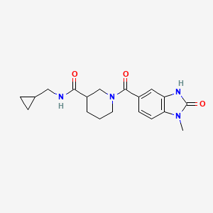 molecular formula C19H24N4O3 B7326669 N-(cyclopropylmethyl)-1-(1-methyl-2-oxo-3H-benzimidazole-5-carbonyl)piperidine-3-carboxamide 