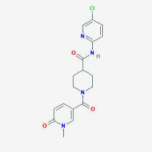 molecular formula C18H19ClN4O3 B7326673 N-(5-chloropyridin-2-yl)-1-(1-methyl-6-oxopyridine-3-carbonyl)piperidine-4-carboxamide 