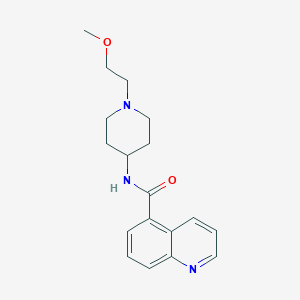 molecular formula C18H23N3O2 B7326966 N-[1-(2-methoxyethyl)piperidin-4-yl]quinoline-5-carboxamide 