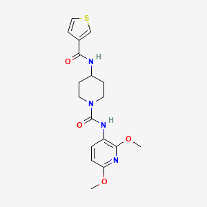 molecular formula C18H22N4O4S B7327617 N-(2,6-dimethoxypyridin-3-yl)-4-(thiophene-3-carbonylamino)piperidine-1-carboxamide 