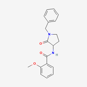 molecular formula C19H20N2O3 B7327724 N-(1-benzyl-2-oxopyrrolidin-3-yl)-2-methoxybenzamide 