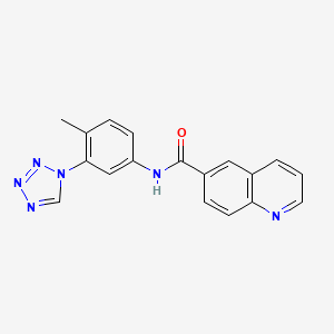 molecular formula C18H14N6O B7328175 N-[4-methyl-3-(tetrazol-1-yl)phenyl]quinoline-6-carboxamide 