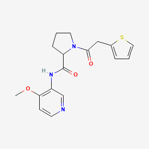 molecular formula C17H19N3O3S B7329118 N-(4-methoxypyridin-3-yl)-1-(2-thiophen-2-ylacetyl)pyrrolidine-2-carboxamide 