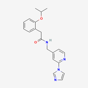 molecular formula C20H22N4O2 B7329413 N-[(2-imidazol-1-ylpyridin-4-yl)methyl]-2-(2-propan-2-yloxyphenyl)acetamide 