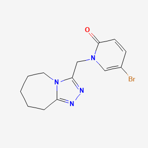 molecular formula C13H15BrN4O B7330217 5-bromo-1-(6,7,8,9-tetrahydro-5H-[1,2,4]triazolo[4,3-a]azepin-3-ylmethyl)pyridin-2-one 