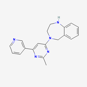 molecular formula C19H19N5 B7330246 4-(2-Methyl-6-pyridin-3-ylpyrimidin-4-yl)-1,2,3,5-tetrahydro-1,4-benzodiazepine 