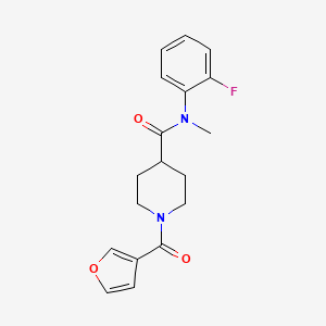 molecular formula C18H19FN2O3 B7330266 N-(2-fluorophenyl)-1-(furan-3-carbonyl)-N-methylpiperidine-4-carboxamide 