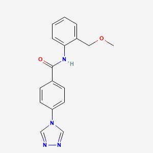 molecular formula C17H16N4O2 B7330275 N-[2-(methoxymethyl)phenyl]-4-(1,2,4-triazol-4-yl)benzamide 