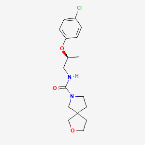 molecular formula C17H23ClN2O3 B7333528 N-[(2S)-2-(4-chlorophenoxy)propyl]-2-oxa-7-azaspiro[4.4]nonane-7-carboxamide 