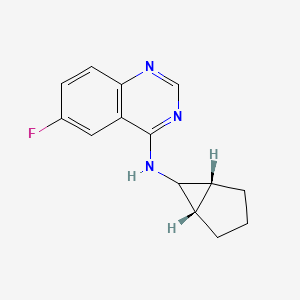 molecular formula C14H14FN3 B7333767 N-[(1R,5S)-6-bicyclo[3.1.0]hexanyl]-6-fluoroquinazolin-4-amine 