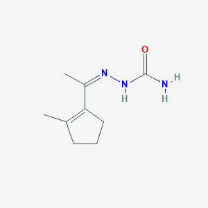 molecular formula C9H15N3O B073340 Hydrazinecarboxamide, 2-[1-(2-methyl-1-cyclopenten-1-yl)ethylidene]- CAS No. 1601-03-2