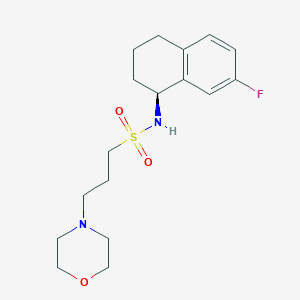 molecular formula C17H25FN2O3S B7334359 N-[(1S)-7-fluoro-1,2,3,4-tetrahydronaphthalen-1-yl]-3-morpholin-4-ylpropane-1-sulfonamide 