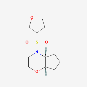 molecular formula C11H19NO4S B7334361 (4aR,7aS)-4-(oxolan-3-ylsulfonyl)-3,4a,5,6,7,7a-hexahydro-2H-cyclopenta[b][1,4]oxazine 