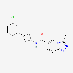molecular formula C18H17ClN4O B7334555 N-[3-(3-chlorophenyl)cyclobutyl]-3-methyl-[1,2,4]triazolo[4,3-a]pyridine-6-carboxamide 